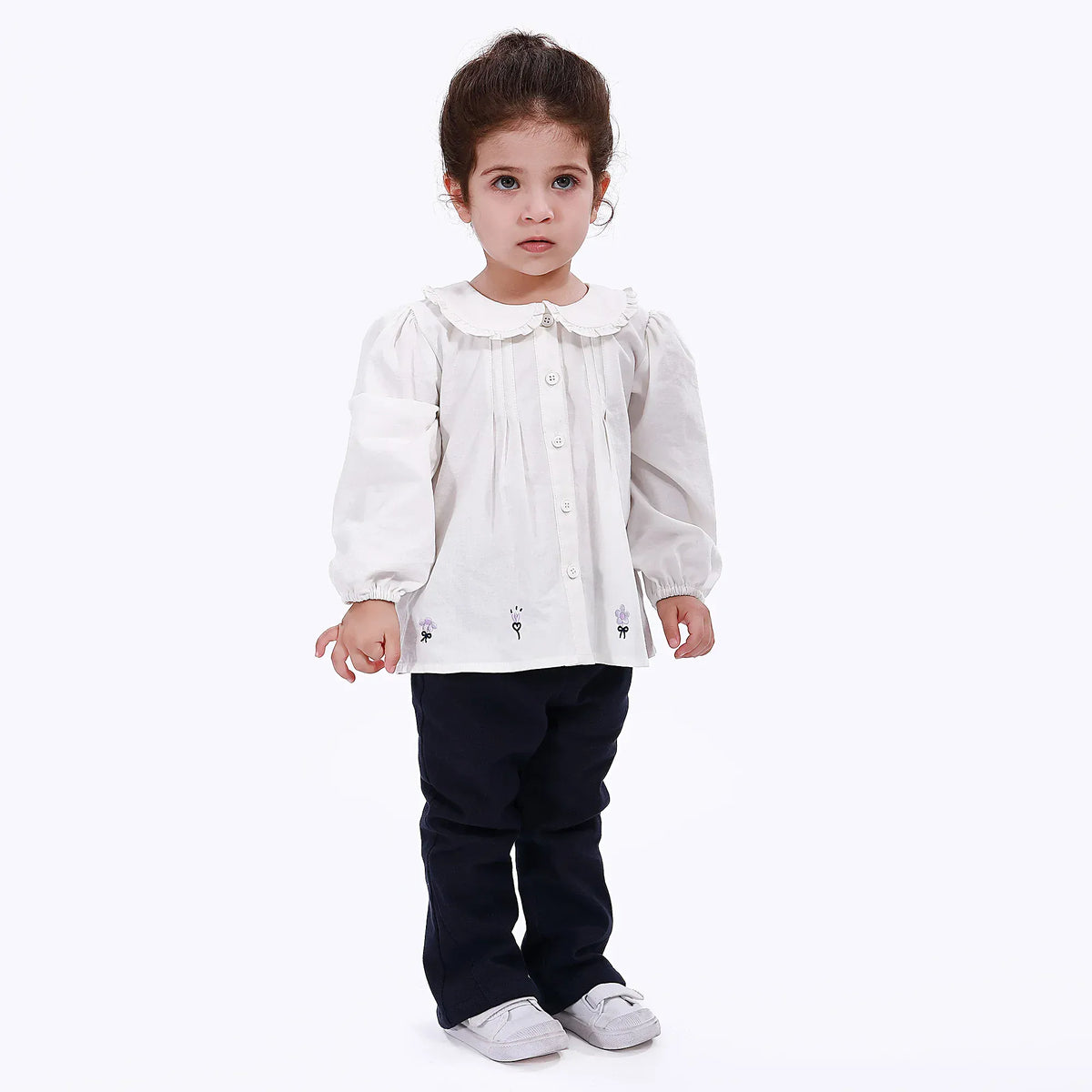 White Casual Printed Shirt for Baby girl Image