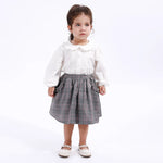 Grey Casual Checked Skirt for Baby girl Image