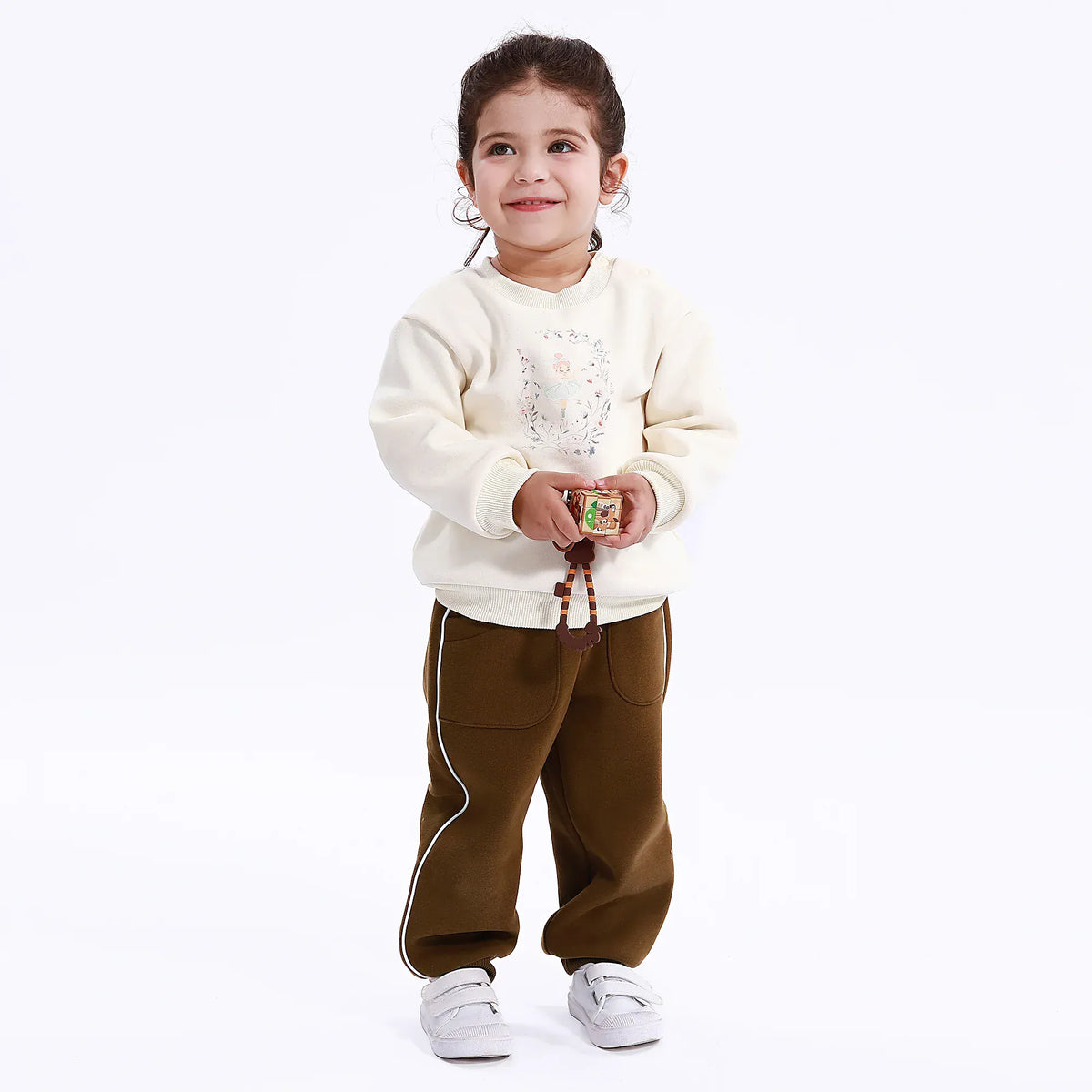 Brown Casual Embroidery Pants for Baby girl Image