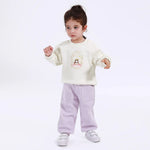 Light Purple Casual Embroidery Pants for Baby girl Image