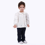 Navy Casual Floral Pants for Baby girl Image