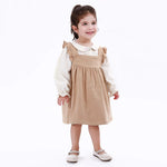 Khaki Casual Plain Dress for Baby girl Image
