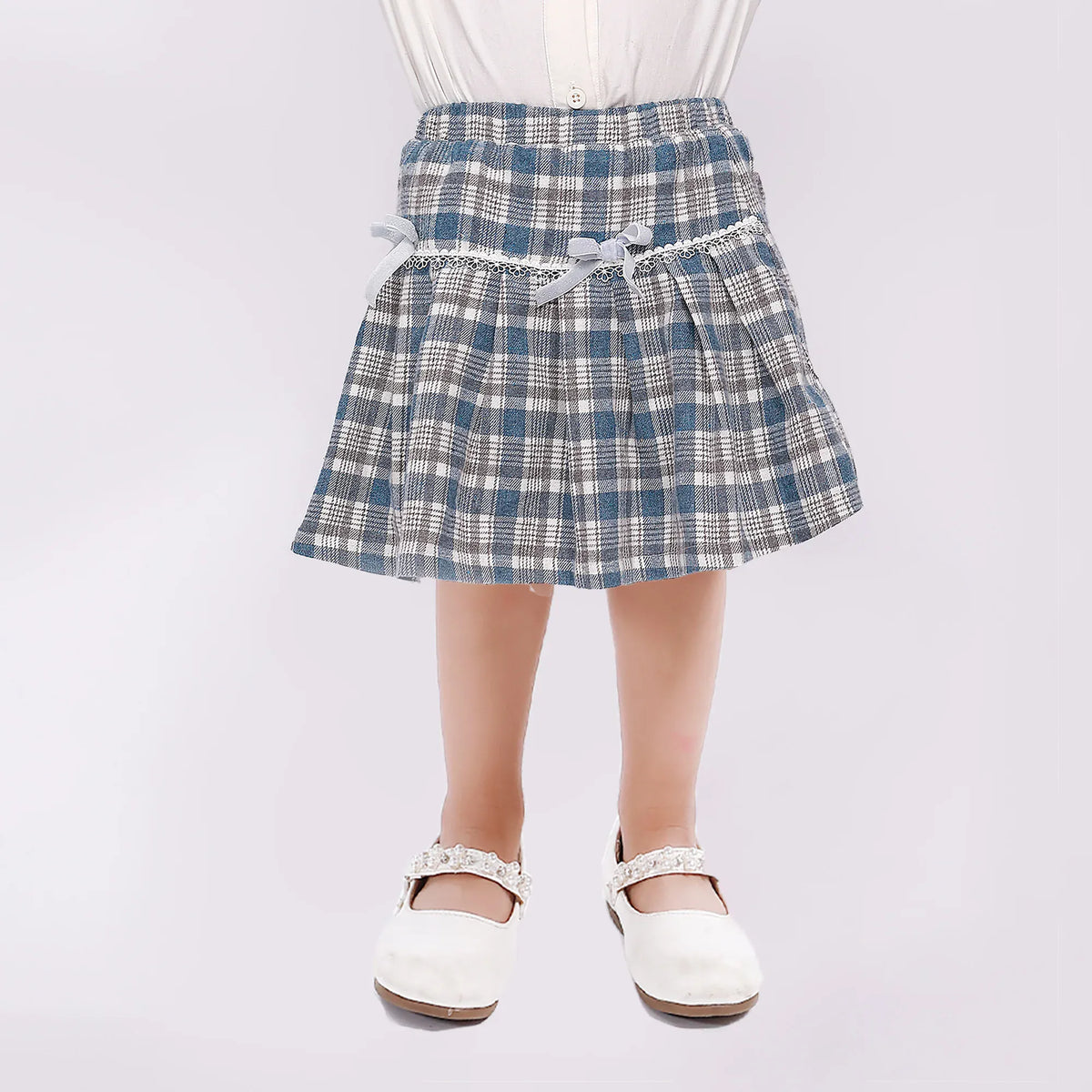 Navy Casual Checked Skirt for Baby girl Image