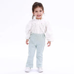 Light Blue Casual Plain Pants for Baby girl Image