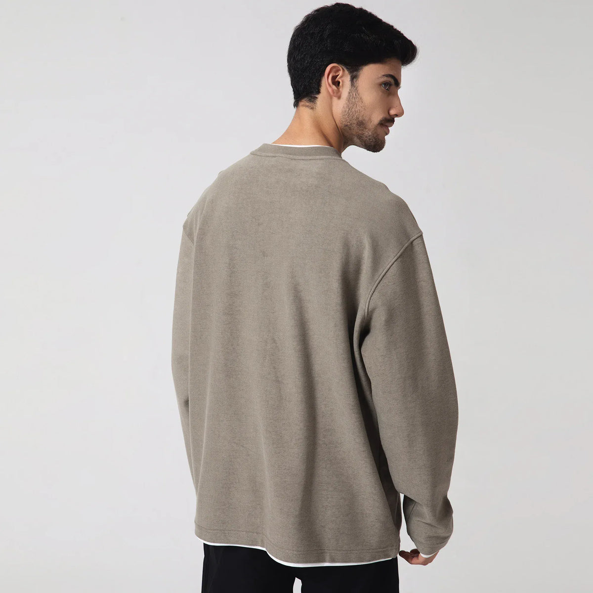 Casual Plain Sweatshirt for Men Image