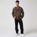 Brown Casual Printed Sweatshirt for Men Image