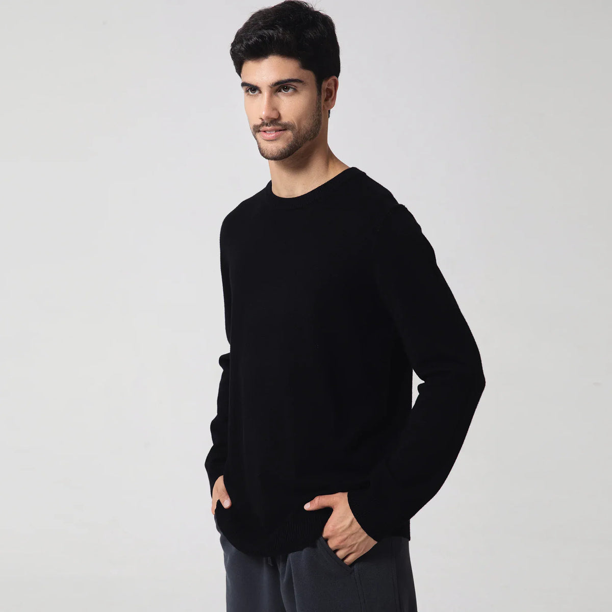 Casual Plain Sweater for Men Image