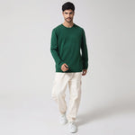 Green Casual Plain Sweater for Men Image