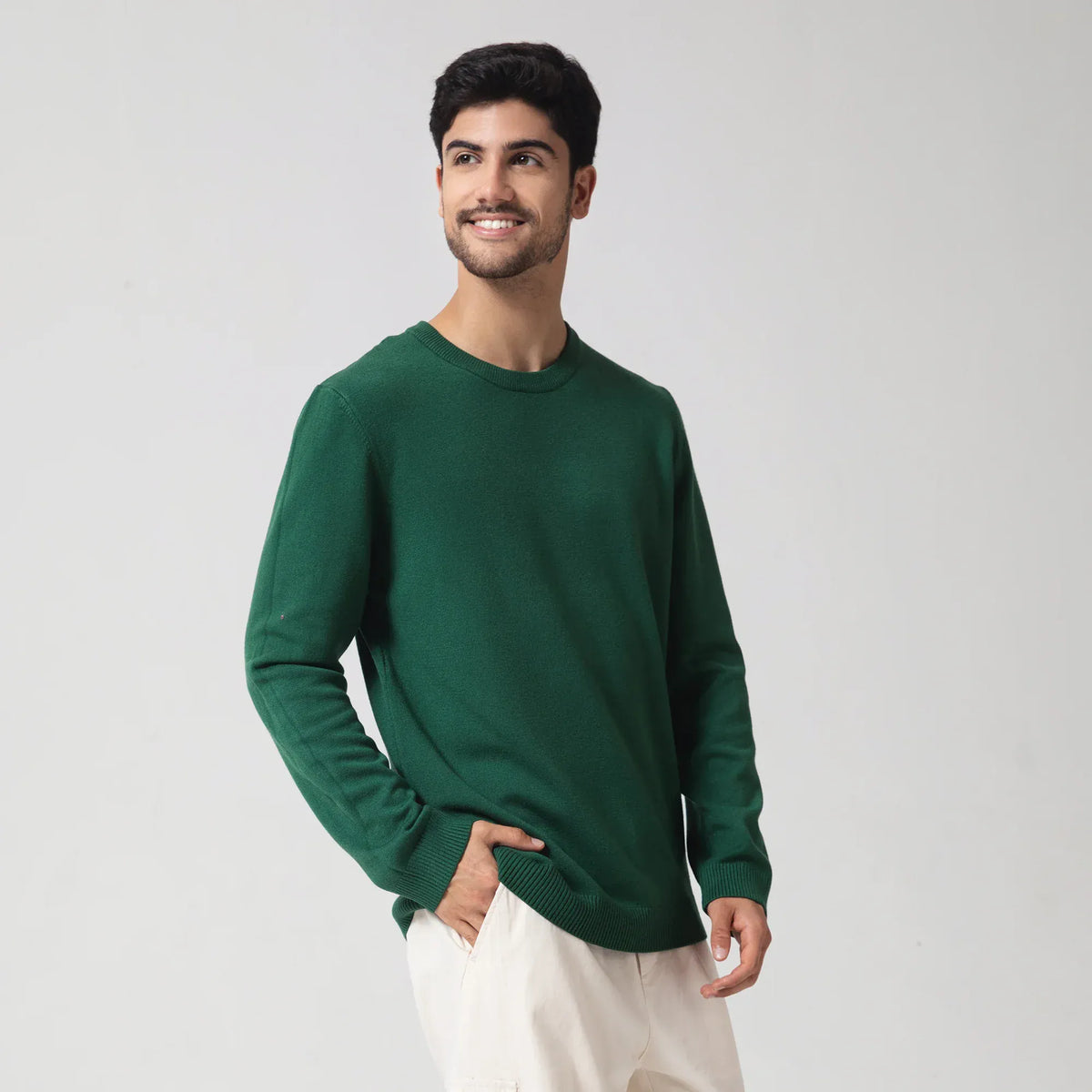 Casual Plain Sweater for Men Image