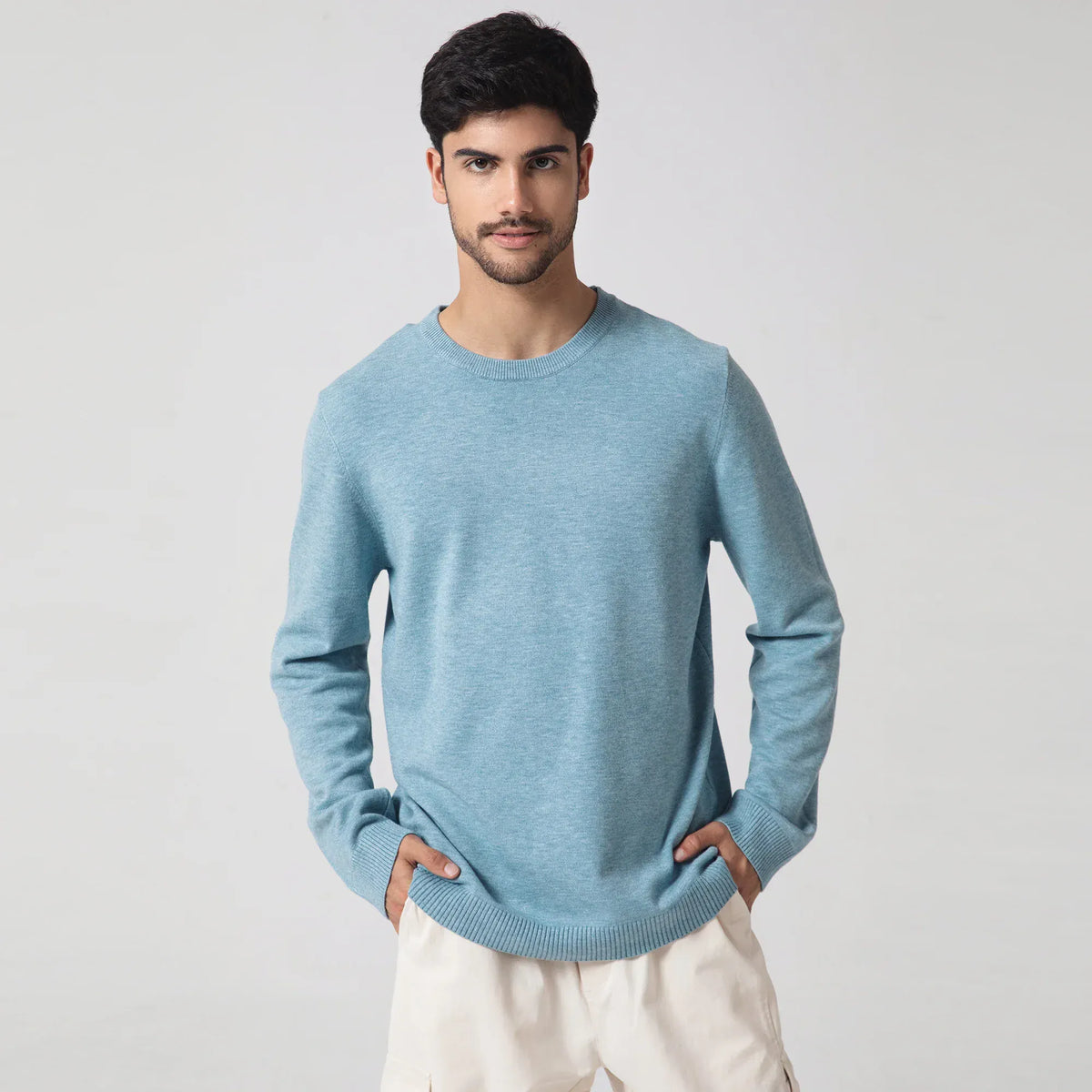 Casual Plain Sweater for Men Image