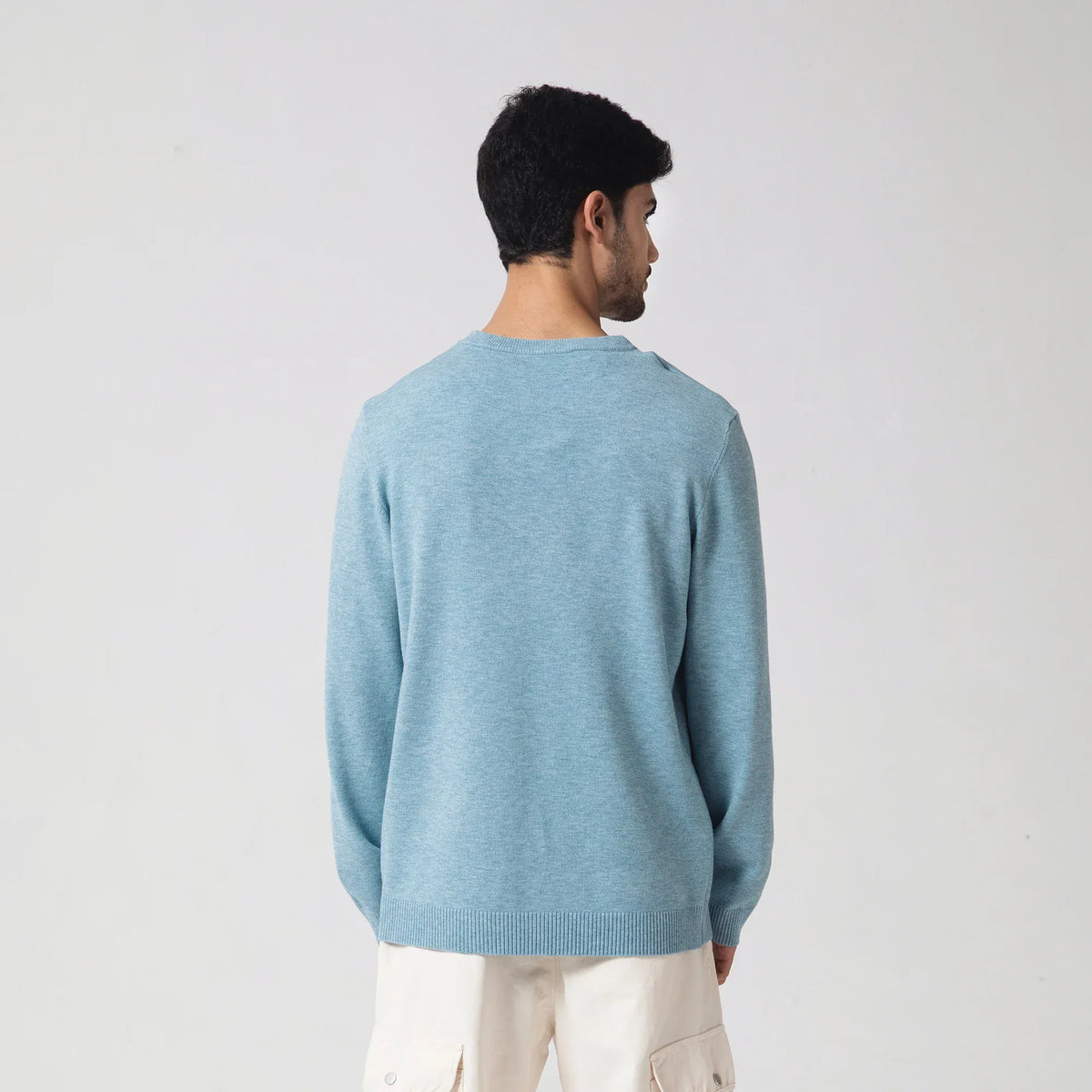 Casual Plain Sweater for Men Image