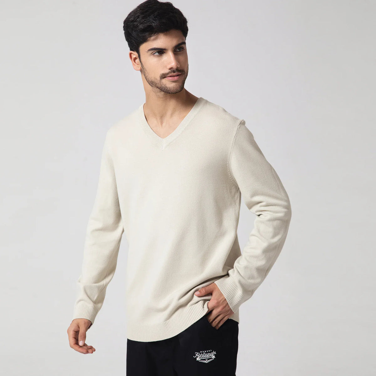 Casual Solid Sweater for Men Image