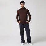 Coffee Casual Plain Sweater for Men Image