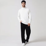 White Casual Plain Sweater for Men Image