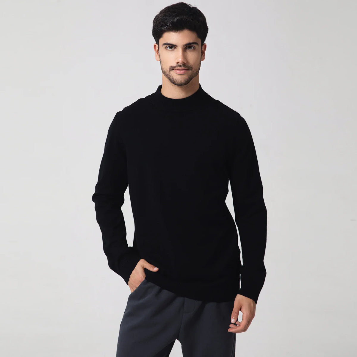 Casual Plain Sweater for Men Image