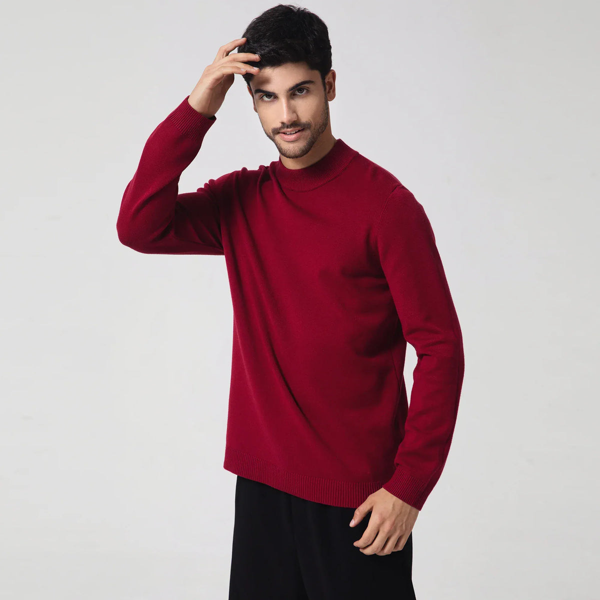 Casual Plain Sweater for Men Image