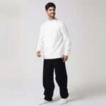 White Casual Plain Sweater for Men Image