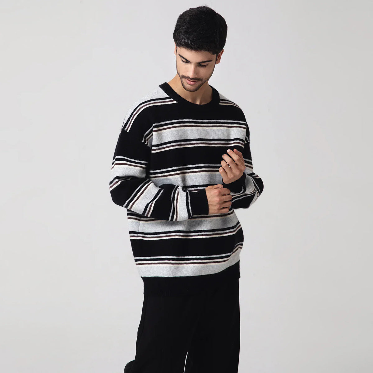 Casual Striped Sweater for Men Image