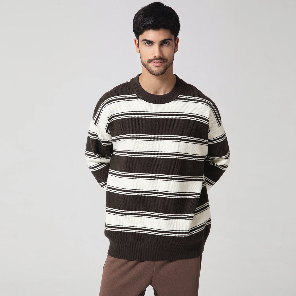 Casual Striped Sweater for Men Image