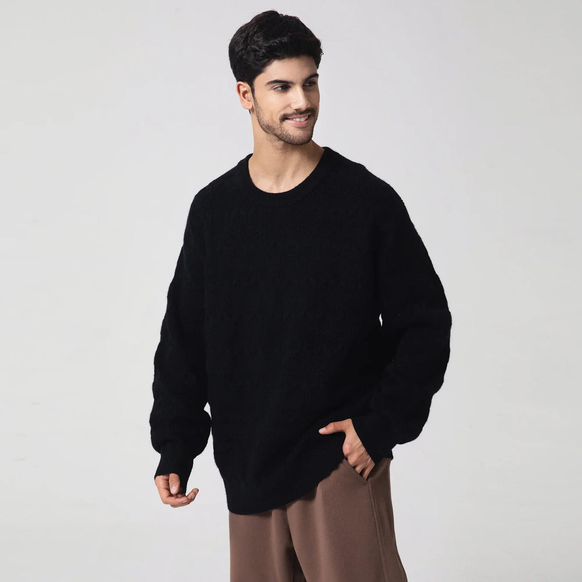 Casual Jacquard Sweater for Men Image
