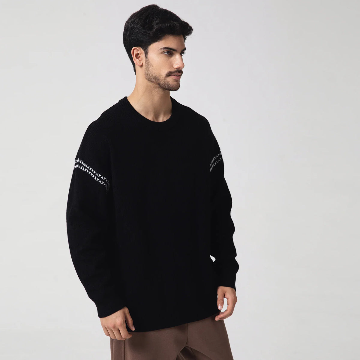 Casual Jacquard Sweater for Men Image