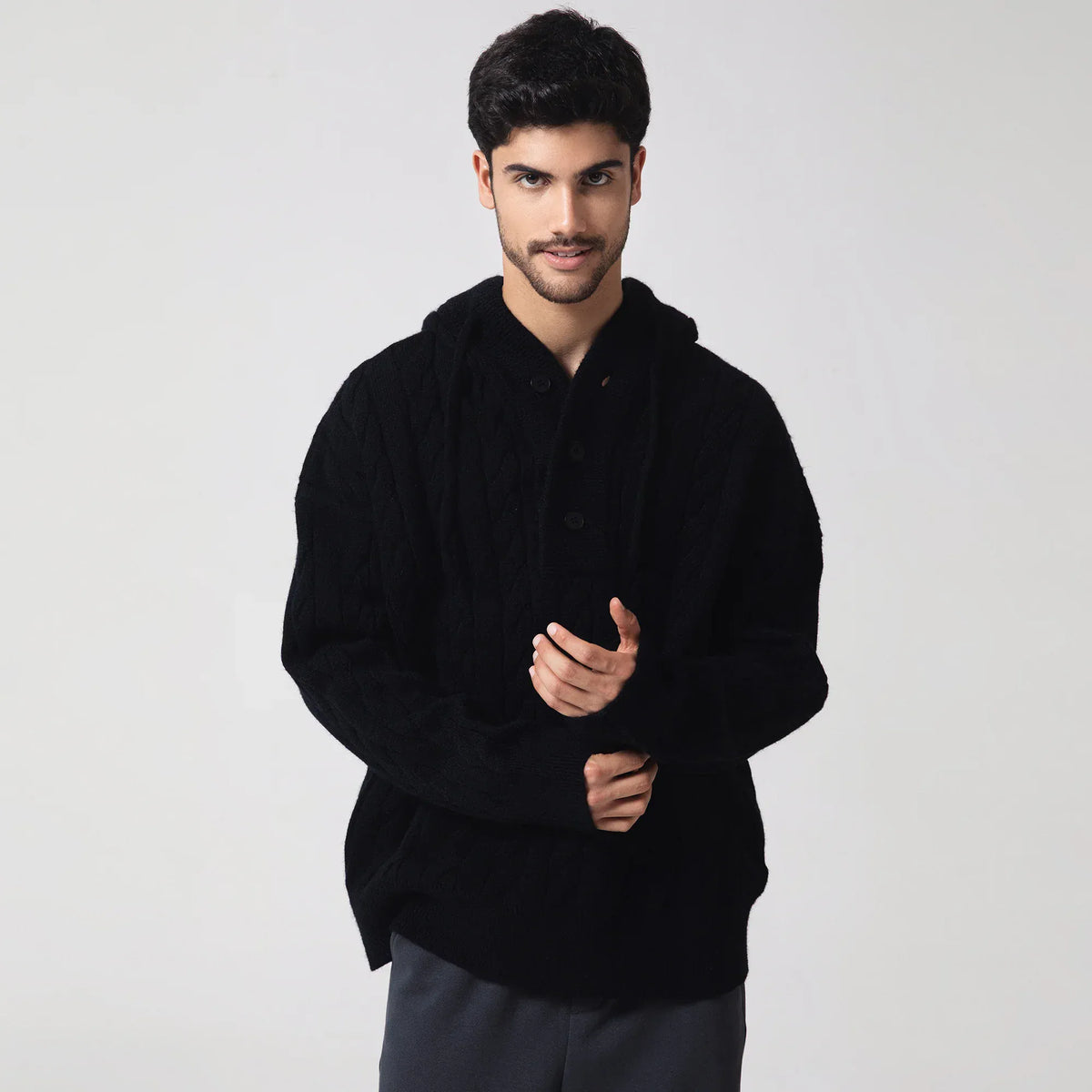 Casual Jacquard Sweater for Men Image