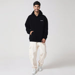 Black Casual Printed Hoodie for Men Image