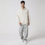 Beige Casual Printed Hoodie for Men Image