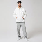 White Casual Printed Hoodie for Men Image
