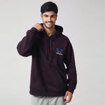 Purple Casual Printed Hoodie for Men Image