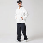 White Casual Printed Hoodie for Men Image