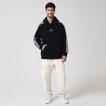 Black Casual Embroidery Hoodie for Men Image