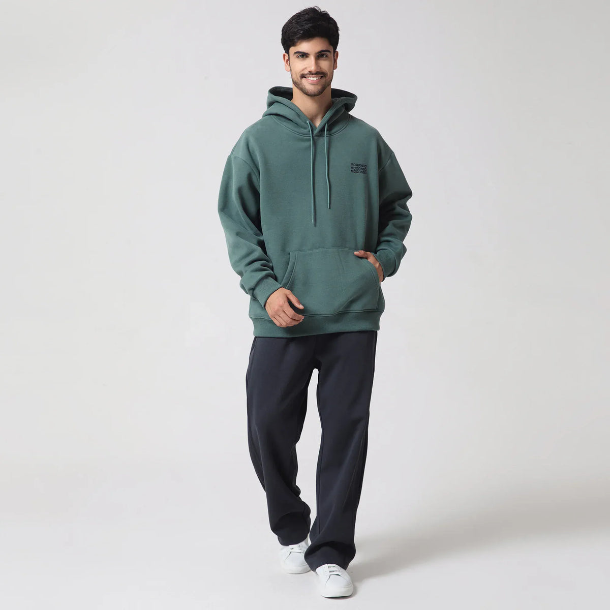 Dark Grey Casual Plain Pants for Men Image