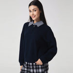 Casual Color-Blocked Polo Shirt for Women Image