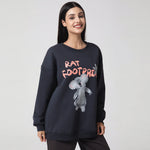 Dark Grey Casual Printed Sweatshirt for Women Image