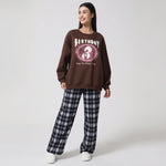 Brown Casual Printed Sweatshirt for Women Image