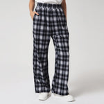 Black Casual Checked Pants for Women Image