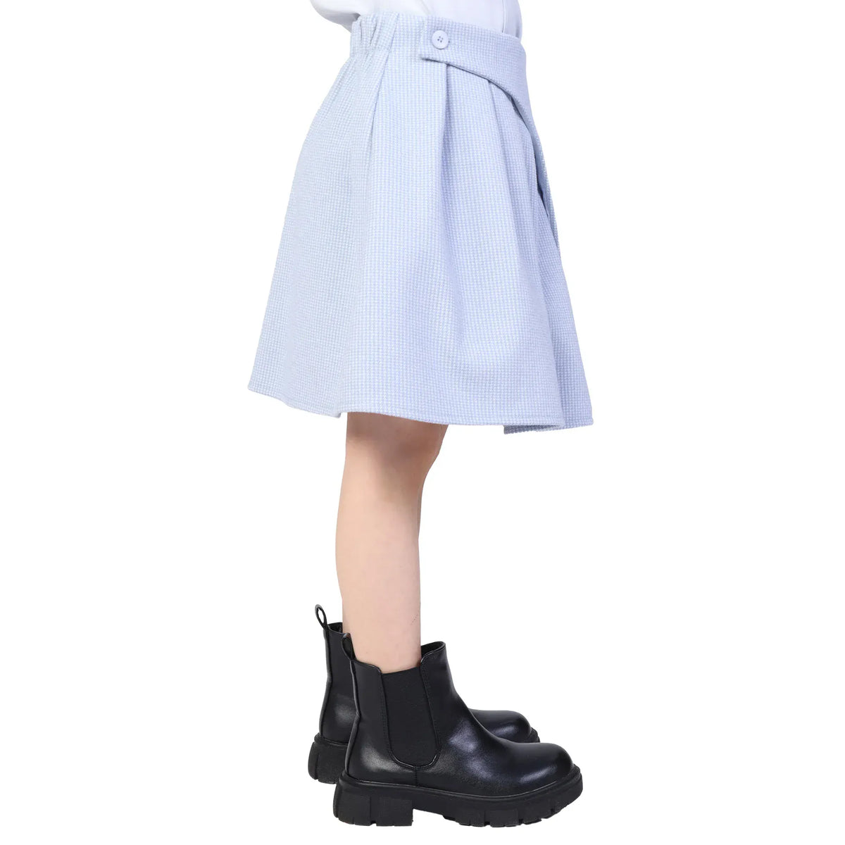 Checked Formal Skirt for Girls Image