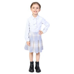 Blue Purple Checked Formal Skirt for Girls Image