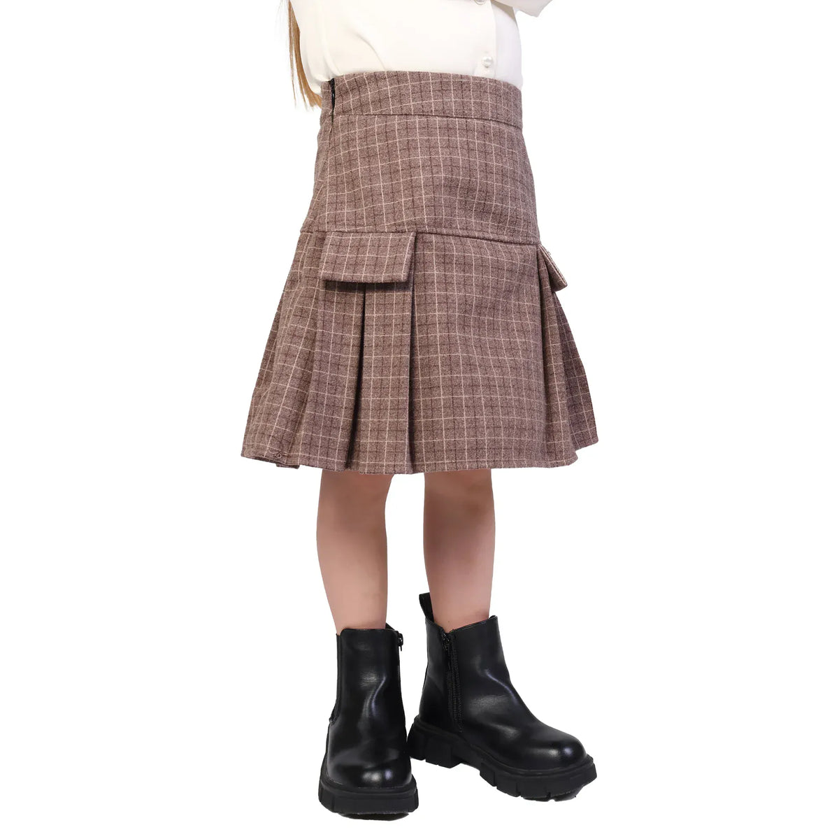 Checked Formal Skirt for Girls Image