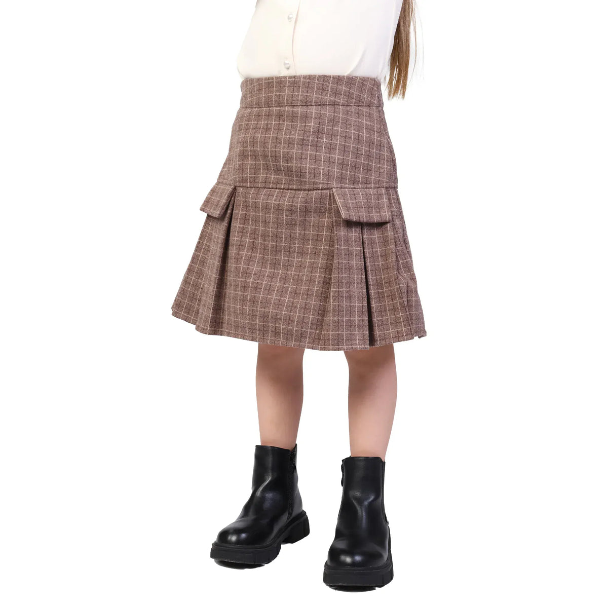 Checked Formal Skirt for Girls Image