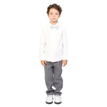 Off White Plain Formal Shirt for Boys Image