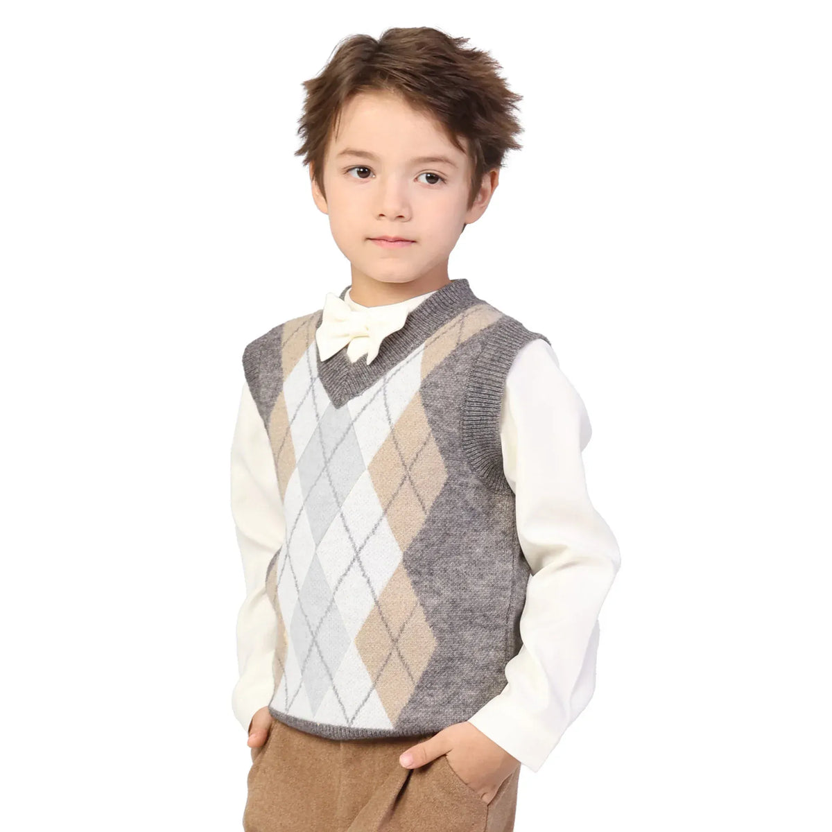 Checked Formal Waistcoat for Boys Image