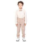 Dark Beige Solid Formal Pants for Boys Image
