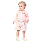 Light Pink Solid Formal Shorts for Baby girl Image