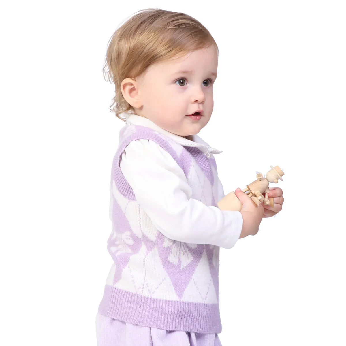 Checked Formal Waistcoat for Baby girl Image
