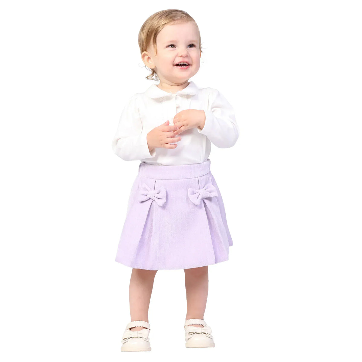 Light Purple Solid Formal Shorts for Baby girl Image