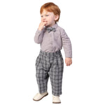 Dark Grey Checked Formal Pants for Baby boy Image