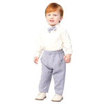 Grey Blue Plain Formal Pants for Baby boy Image