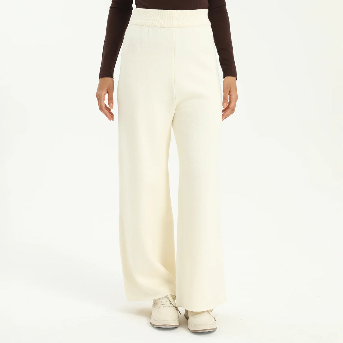 Beige Elegant Plain Pants for Women Image